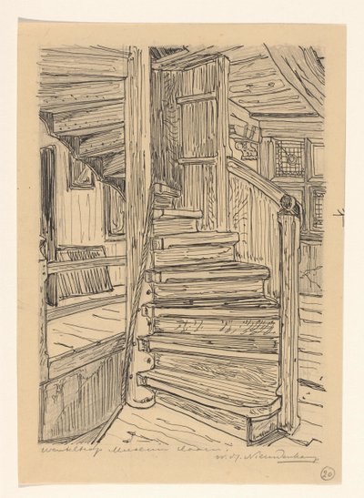 Csigalépcső a Westfries Múzeumban Hoornban alkotó: Wijnand Otto Jan Nieuwenkamp (signed by artist)