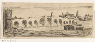 Romeinse brug Guadalquivir felett Cordobában Brug te Cordova (eredeti cím) alkotó: Wijnand Otto Jan Nieuwenkamp