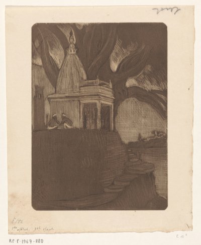 Templom Benaresben éjjel Sunset, Benares (eredeti cím) alkotó: Wijnand Otto Jan Nieuwenkamp