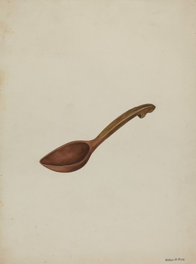 Ovális fakanál, c. 1937. alkotó: Wilbur M Rice