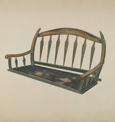 Prairie Schooner Seat, c. 1937. alkotó: Wilbur M Rice
