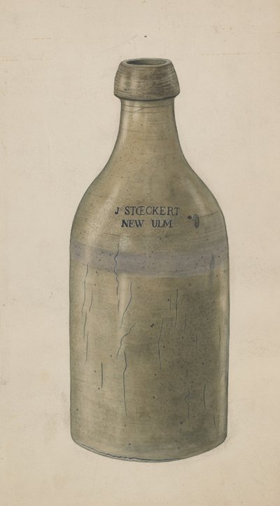 Kőedény sörösüveg, c. 1938. alkotó: Wilbur M Rice