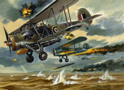 Tűz alatt álló repülőgépek alkotó: Wilf (20th century) Hardy