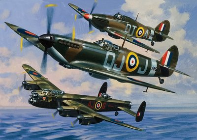 Spitfires (gouache, papír) alkotó: Wilf (20th century) Hardy