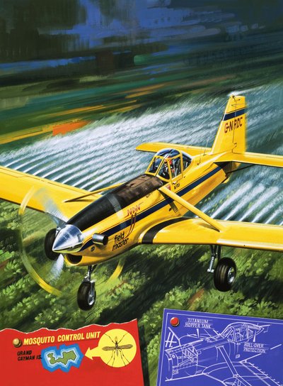 A HDN Fieldmaster, egy alacsony szárnyú repülőgép, amelyet növényvédelmi permetezésre terveztek. alkotó: Wilf (20th century) Hardy