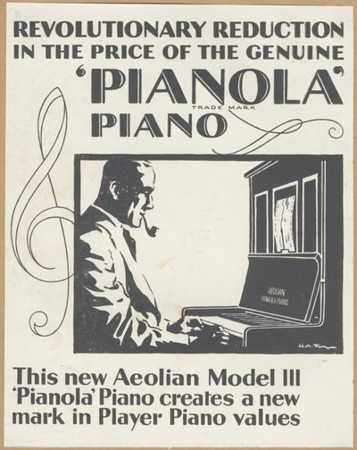 Aeolian Company Pianolas, 1920-as évek alkotó: Wilfred Fryer