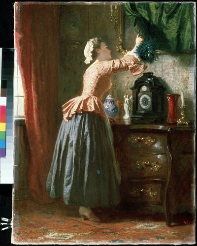 ""La femme de chambre"" (a szobalány) Peinture de Wilhelm August Amberg (1822-1899) Mikhail Kroshitsky Művészeti Múzeum, Szevasztopol (Szevasztopol) Ukrajna alkotó: Wilhelm Amberg
