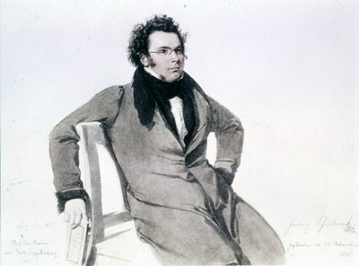Franz Schubert (1797-1828), August Reider akvarellje alkotó: Wilhelm August Rieder