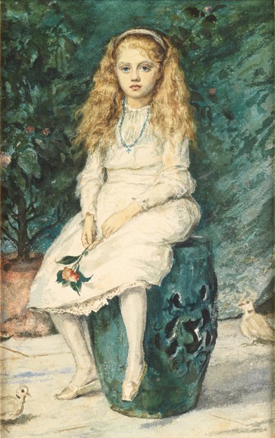 Kilenc éves Nina Lehmann portréja Millais után (wc és ceruza papíron) alkotó: Wilhelm Auguste Rudolf Lehmann