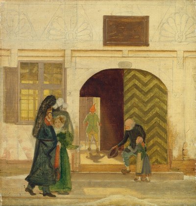 Odense szegényházán kívül. alkotó: Wilhelm Bendz
