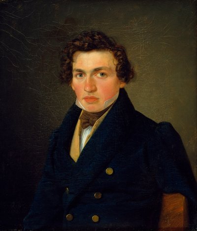 Egy fiatalember portréja. alkotó: Wilhelm Bendz