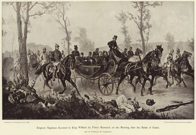 Napóleon császárt Bismarck herceg kísérte Vilmos királyhoz a sedani csata utáni reggelen alkotó: Wilhelm Camphausen