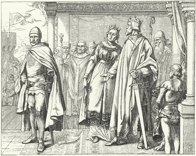 II. Ernest, Sváb herceg, II. Konrád német király előtt, miután fellázadt ellene alkotó: Wilhelm Camphausen