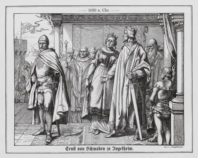II. Erneszt, sváb herceg, II. Konrád szent római császár előtt Ingelheimben, Németországban alkotó: Wilhelm Camphausen
