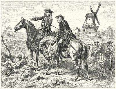 Marlborough hercege és Savoyai Jenő herceg a malplaqueti csatában alkotó: Wilhelm Camphausen