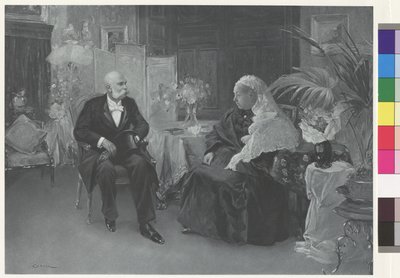 Viktória királynő és Ferenc József császár a nizzai Hotel du Cimiezben alkotó: Wilhelm Gause