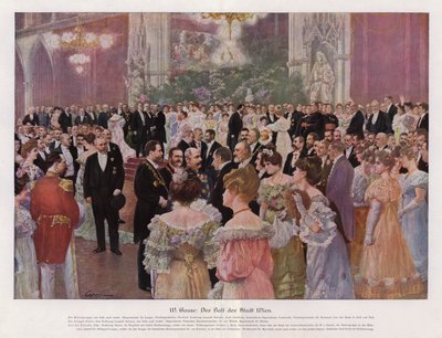 Bécs város bálja; Ausztria (színes litó) alkotó: Wilhelm Gause