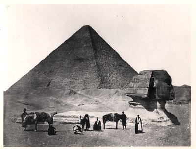 A Szfinx és a gízai Nagy Kheopsz-piramis , 1860 körül alkotó: Wilhelm Hammerschmidt
