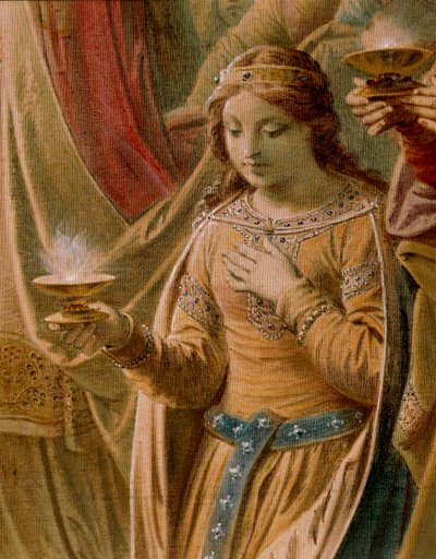 A Grál csodája, a Lohengrin Saga-ból, Szalon (olaj, vászon) (419256 részlet) alkotó: Wilhelm Hauschild