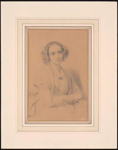 Fanny Hensel zeneszerző portréja, született Mendelssohn 1805-1847, 1847. alkotó: Wilhelm Hensel