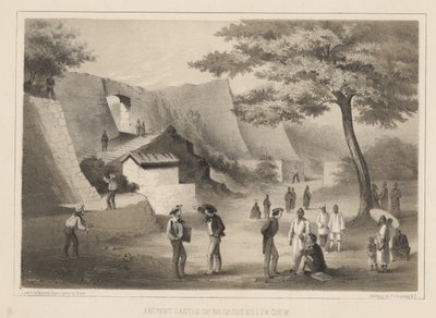 Na-Ga-Cus-Ko ősi kastélya, Lew Chew, 1855 alkotó: Wilhelm Joseph Heine