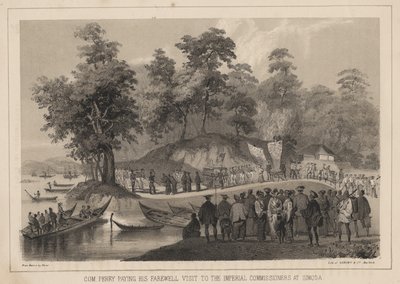 Com. Perry búcsúlátogatása a birodalmi biztosoknál Simodában, 1855 alkotó: Wilhelm Joseph Heine