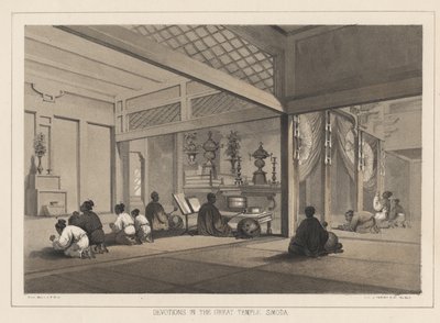 Áhítatok a Nagy Templomban, Simoda, 1855 alkotó: Wilhelm Joseph Heine