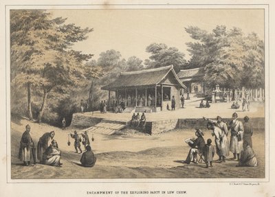Az Exploring Party táborozása Lew Chew-ben, 1855 alkotó: Wilhelm Joseph Heine