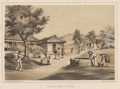 Tumai templom, Lew Chew, 1855 alkotó: Wilhelm Joseph Heine