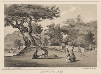Napha melletti falu, Lew Chew, 1855 alkotó: Wilhelm Joseph Heine
