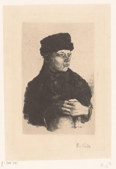 Farm fiú kancsóval alkotó: Wilhelm Maria Hubertus Leibl (signed by artist)