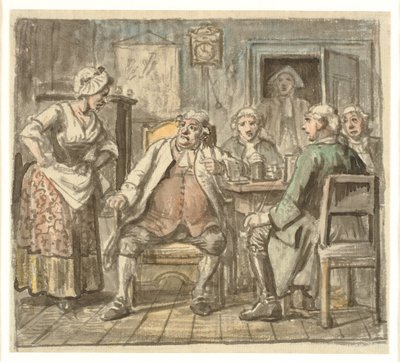 Collegium Politicum. Ludvig Holberg: A politikai bűzös, I. felvonás 2. jelenetéből. alkotó: Wilhelm Marstrand
