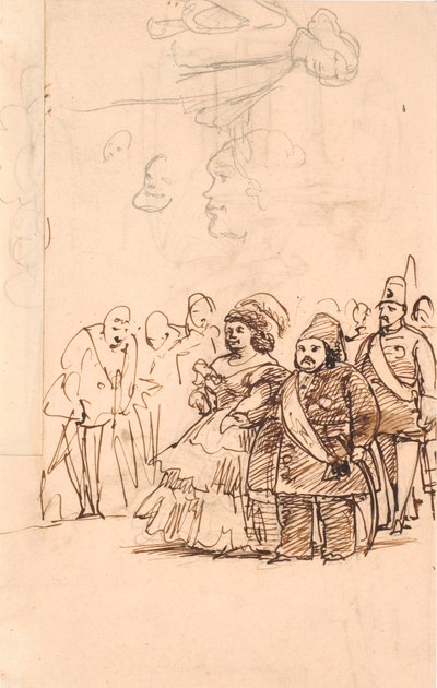 Mehmet Ali török ​​herceg Danner grófnő lovagjaként koppenhágai látogatása során, 1859. május alkotó: Wilhelm Marstrand