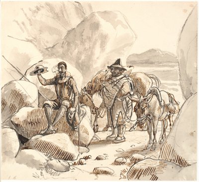 Don Quijote megtanítja Sanchót a lovagok hírnevére és jövőjére alkotó: Wilhelm Marstrand