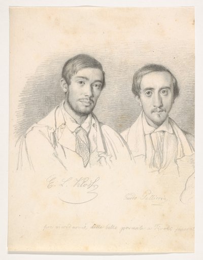 E. F. Kloss és G. Pellicia művészek kettős portréja alkotó: Wilhelm Marstrand