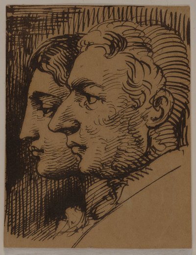 Férfi és nő kettős profilportréja alkotó: Wilhelm Marstrand