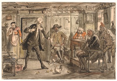 Erasmus Montanus vitákat folytat Per Degnnel alkotó: Wilhelm Marstrand