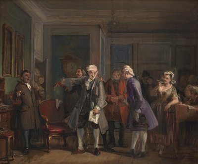 Ludvig Holberg "Den Stundesløse" című művéből, I. felvonás, 6. jelenet alkotó: Wilhelm Marstrand