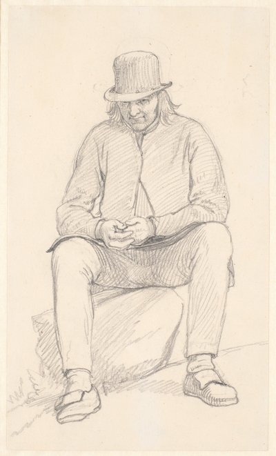 Öreg svéd farmer, ül egy kövön alkotó: Wilhelm Marstrand