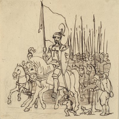 Holger Danske lovasai élén alkotó: Wilhelm Marstrand