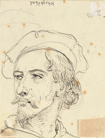 Baretet viselő férfi feje alkotó: Wilhelm Marstrand
