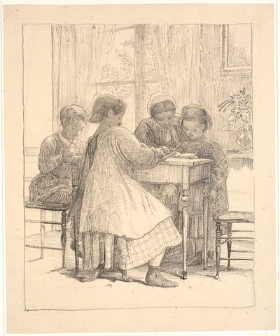 Házi feladat olvasása alkotó: Wilhelm Marstrand