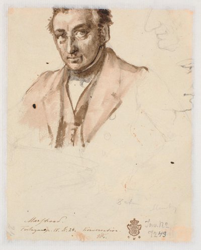 Férfiportré és két profil alkotó: Wilhelm Marstrand