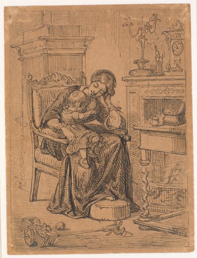 Anya és fia. belső alkotó: Wilhelm Marstrand
