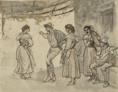 Saltarellodans alkotó: Wilhelm Marstrand