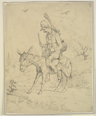 Hegedűs szamáron alkotó: Wilhelm Marstrand