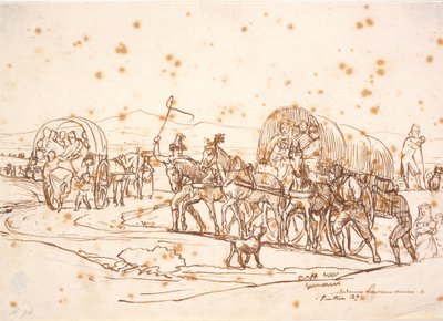 Vonat a kampányon keresztül a „Madonna dellamore divina in Pintsen 39” egyházi ünnepségére alkotó: Wilhelm Marstrand