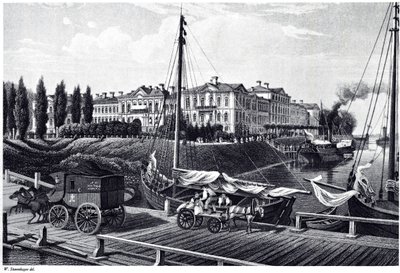 Kilátás a Mitau-kastélyra, c. 1850 alkotó: Wilhelm Siegfried Stavenhagen