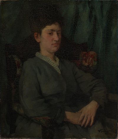 Egy hölgy arcképe karosszékben alkotó: Wilhelm Trübner