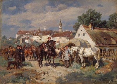 A lóvásár (olaj, vászon) alkotó: Wilhelm Velten